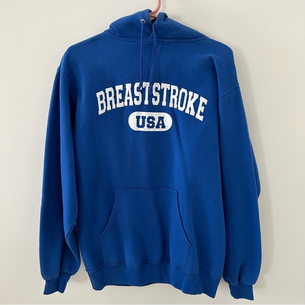 “Breaststroke USA” Competitive Swimming Blue Hoodie